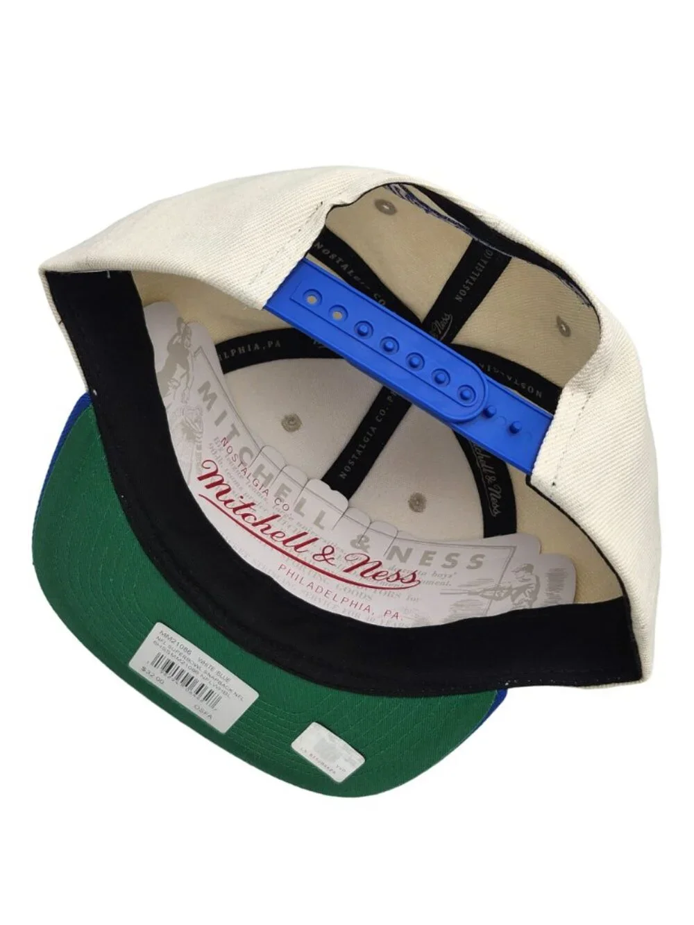 NFL Super Bowl XXVI 26 Mitchell And Ness Snapback Hat Cream Blue NWT